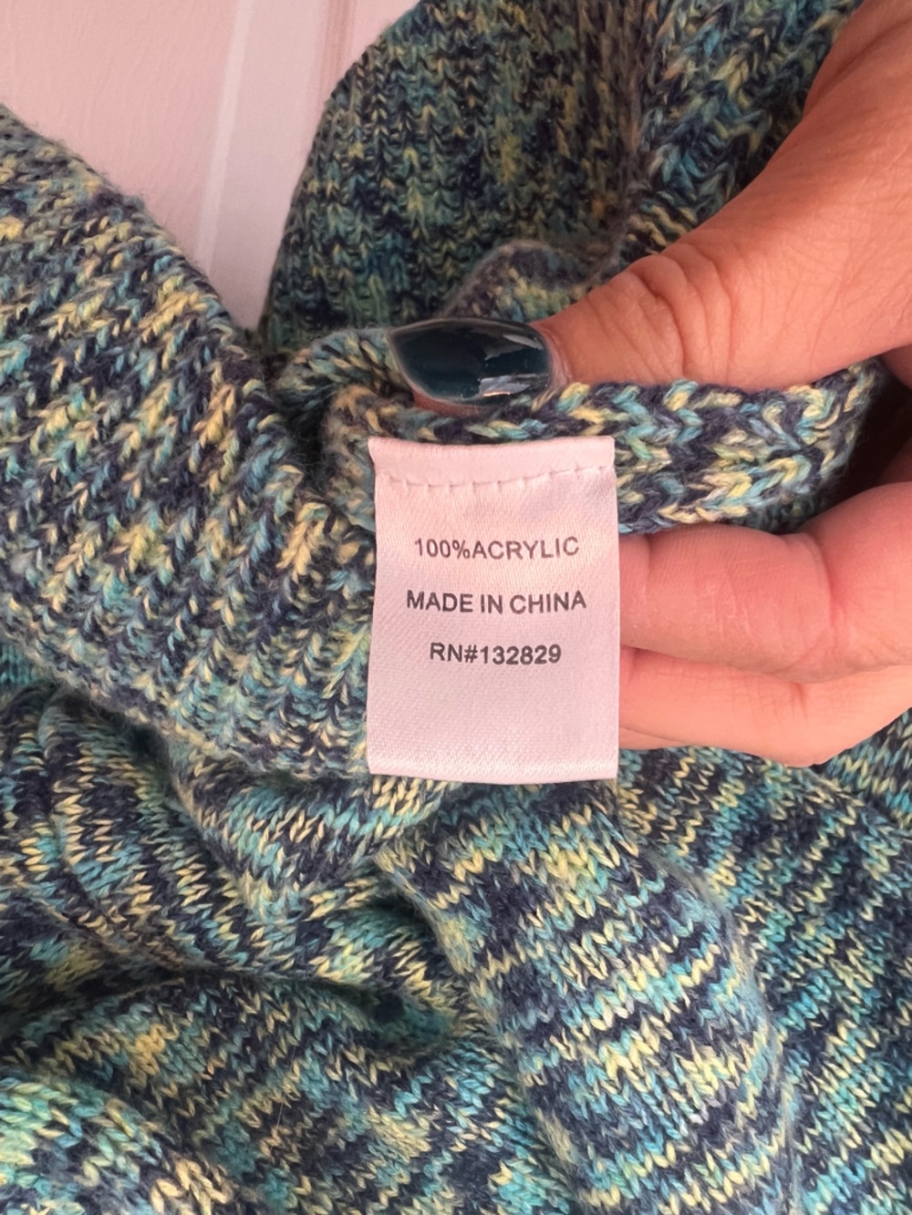superdown Cropped Hooded Sweater in Teal Mix - Picture 6 of 6